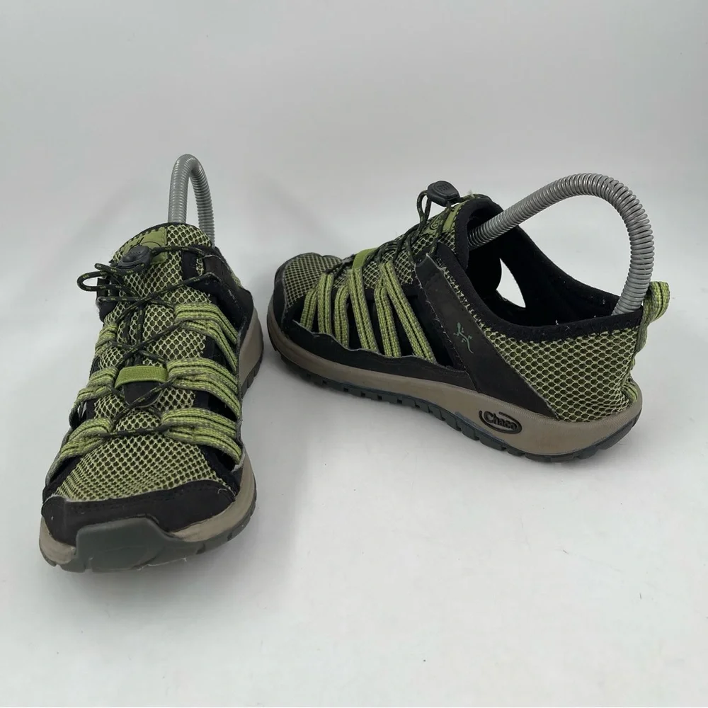 Chaco Unisex Kid’s Outcross 2 Green Black Hiking Water Shoes - Size 4 Youth